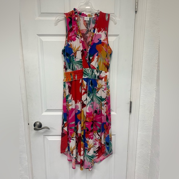 Cupio Vibrant Floral Sleeveless Dress sz L - Picture 1 of 6